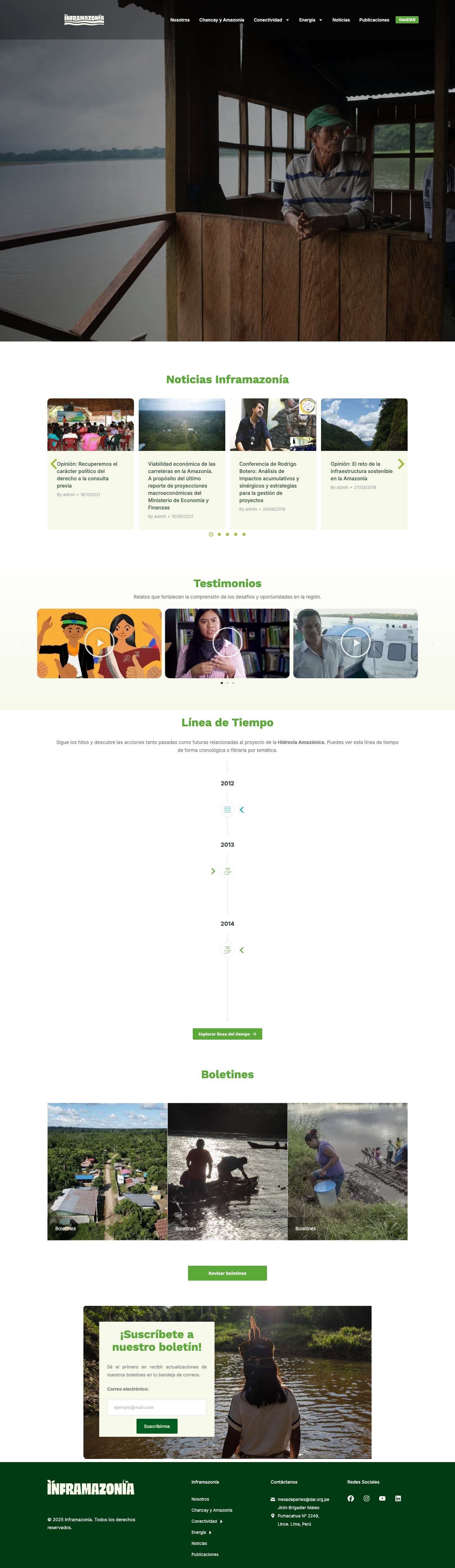 InfrAmazonía – Gobernanza, Infraestructura y AmazoníaFacebookYouTube - Full Screenshot