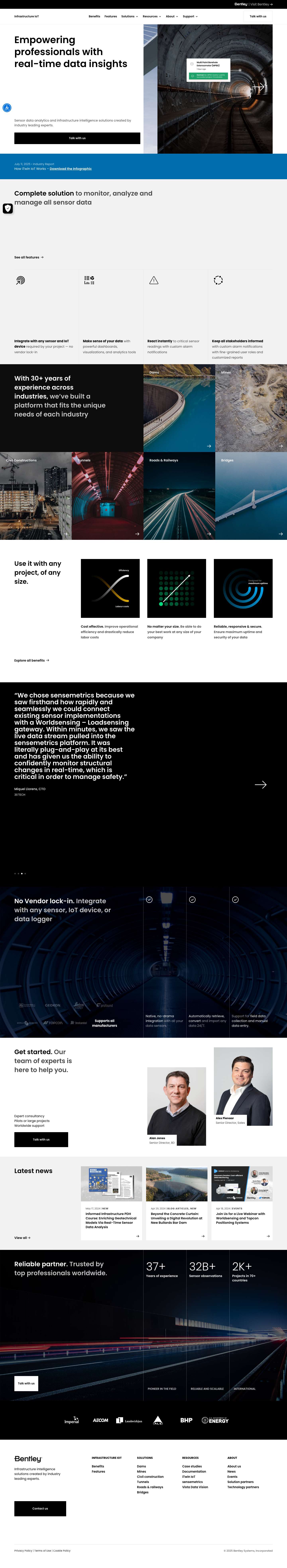 Bentley Infrastructure IoT | Infrastructure Intelligence - Full Screenshot