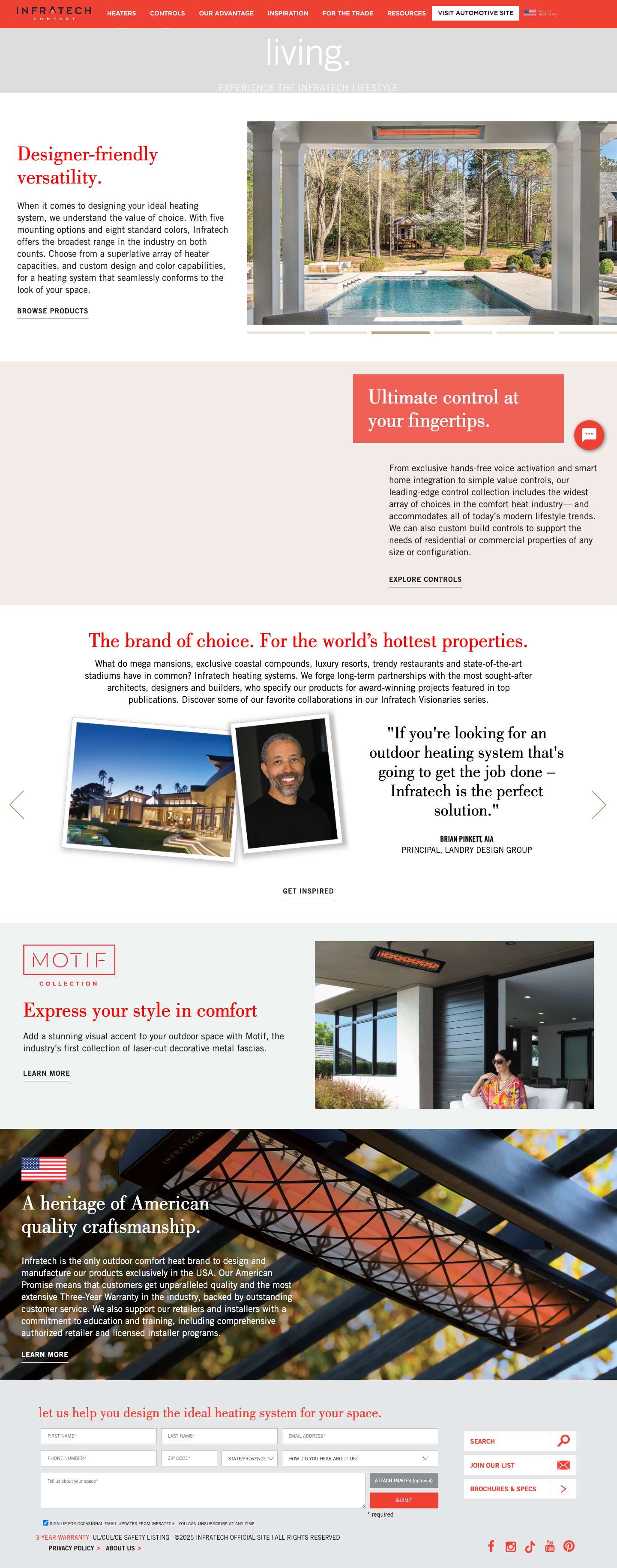 Infratech Official Site - Premium Residential and Commercial Infrared Electric Heaters - Full Screenshot