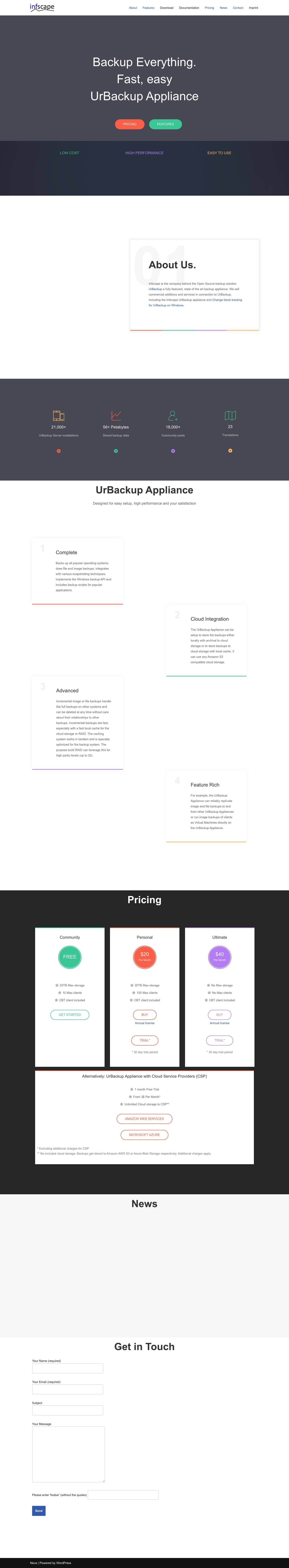 Infscape Backup Software - Full Screenshot