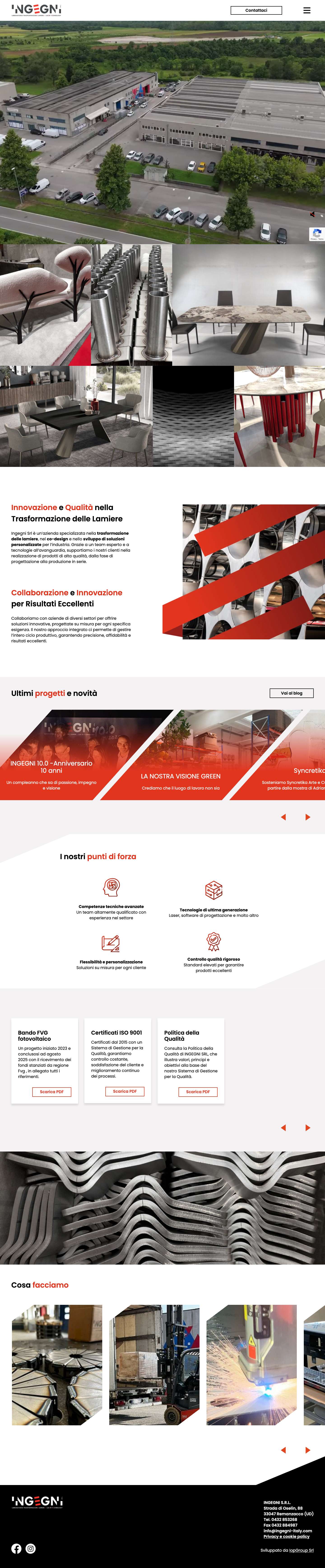 Ingegni – Laboratorio Trasformazione Lamiere – Laser Technology - Full Screenshot