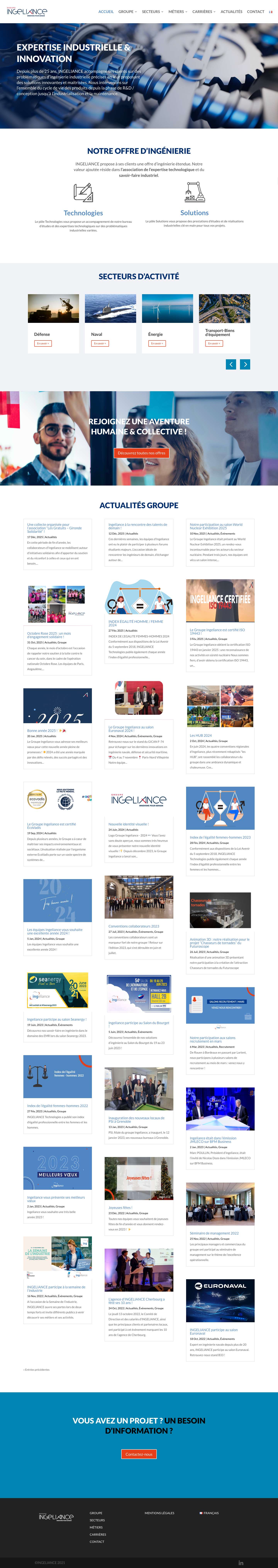 ACCUEIL - Groupe IngelianceGroupe Ingeliance - Full Screenshot