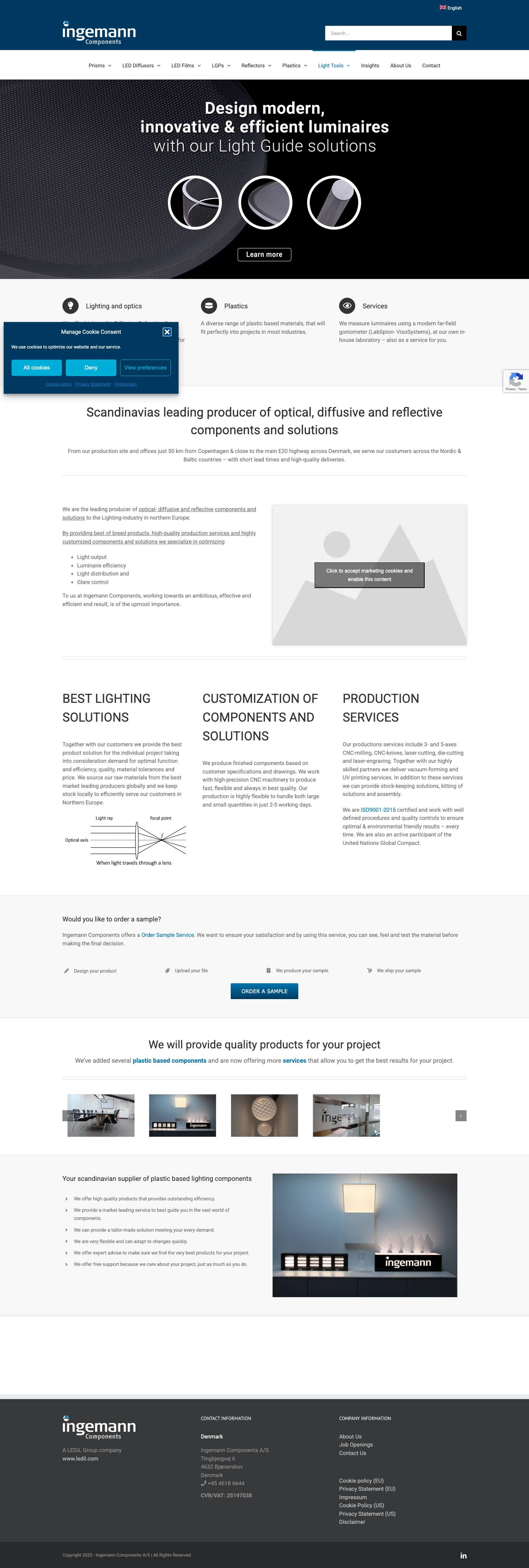 Ingemann Components – Lighting and Optics and Plastics - Full Screenshot