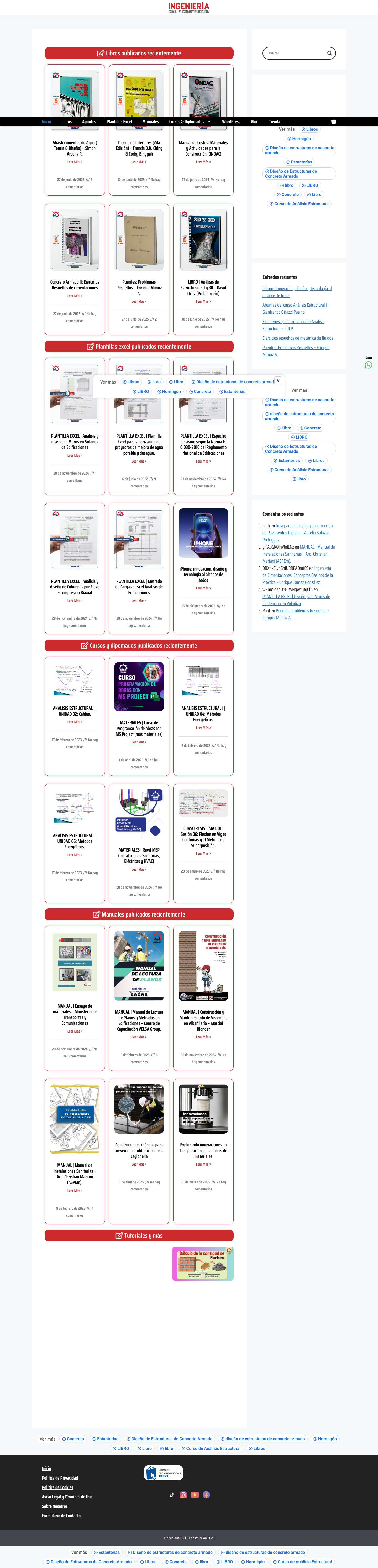 Inicio - ICC | Recursos en Ingeniería - Full Screenshot
