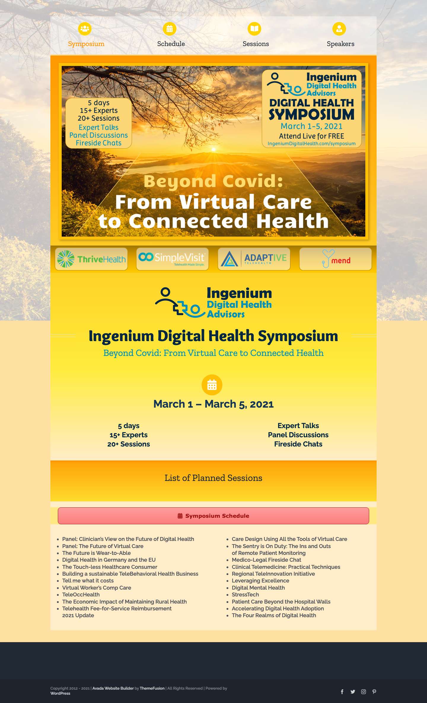 Ingenium Events – Telehealth T-Time - Full Screenshot