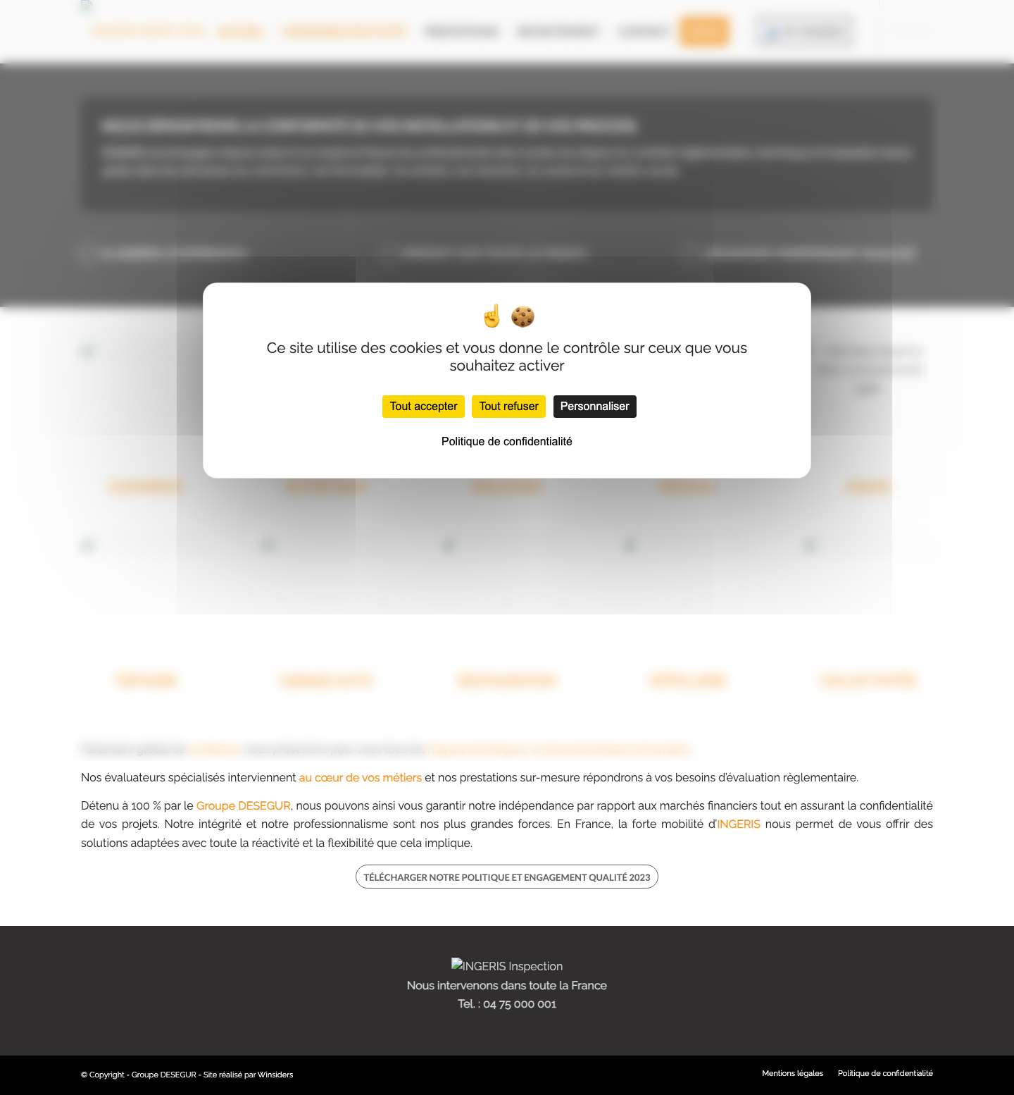 INGERIS - Contrôle des installations et équipements - Full Screenshot