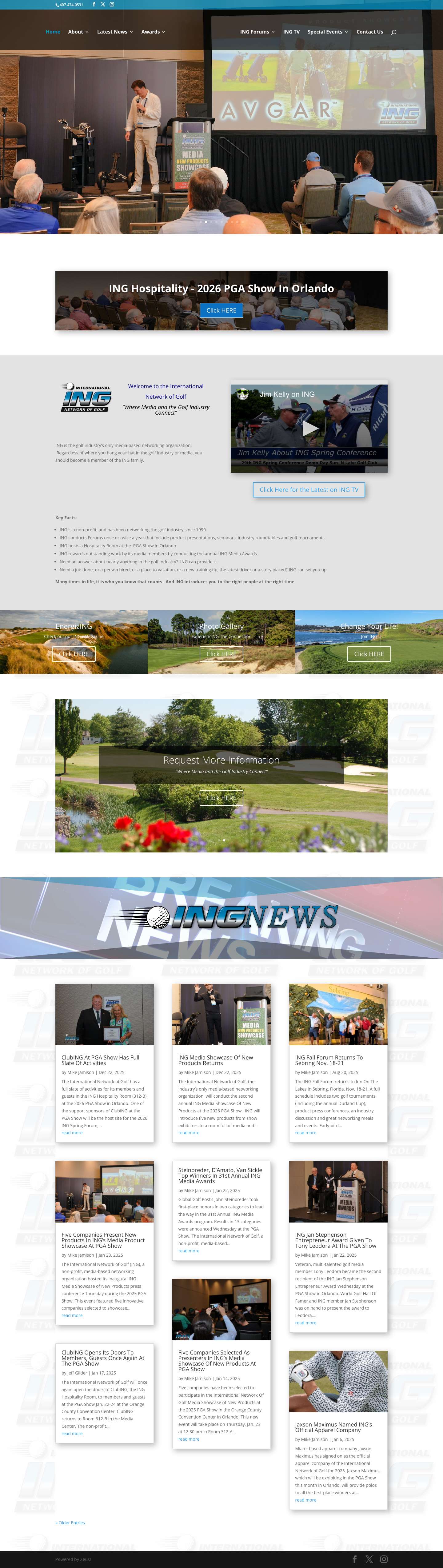 ING Golf | International Network of Golf - Full Screenshot