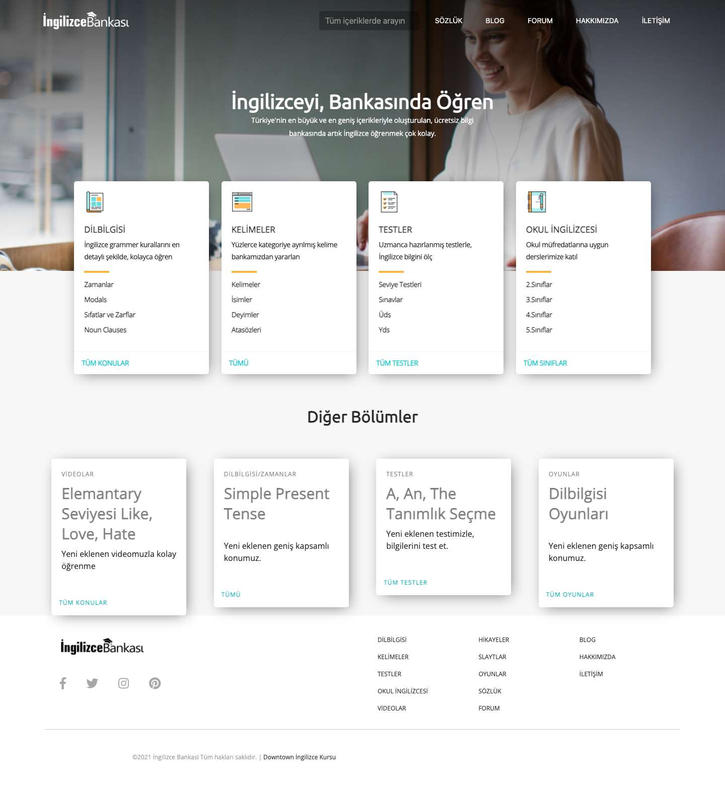 İngilizce Gramer, İngilizce A1-A2 Seviyesi, İngilizce Dersleri - Full Screenshot