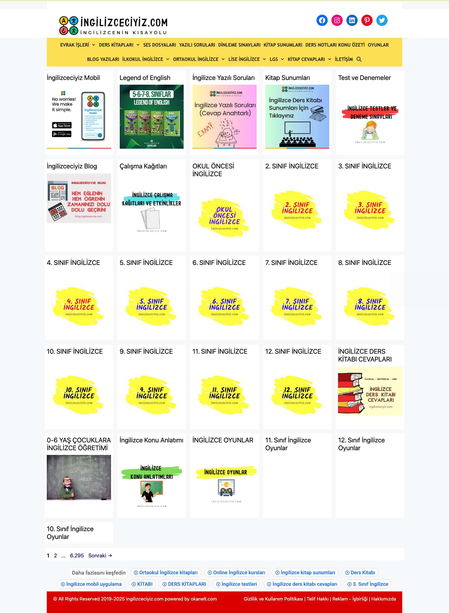 İngilizce Konu Anlatımı Yazılılar Testler Kelimeler - ingilizceciyiz.com - Full Screenshot