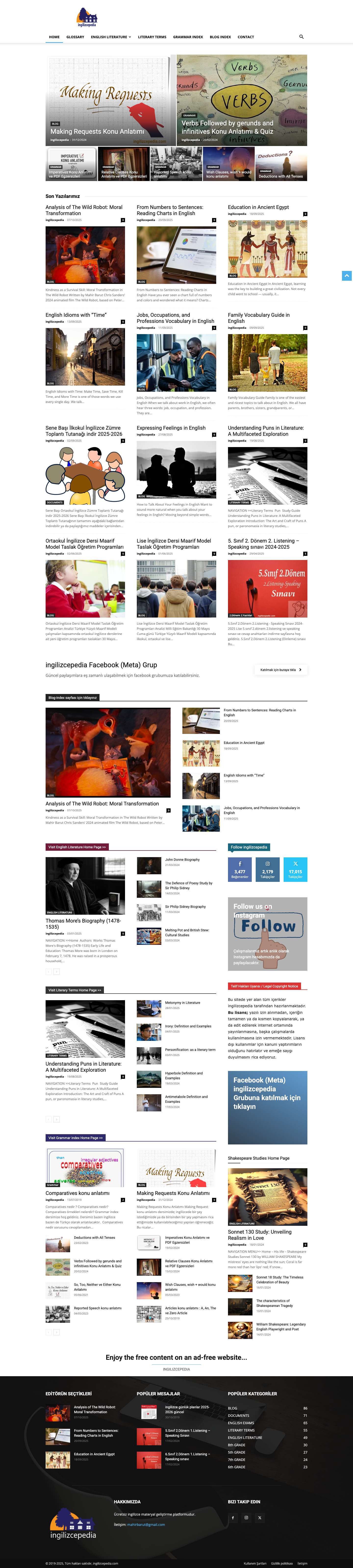 ingilizcepedia ingilizce öğretmenlerine özel eğitim sayfası | ingilizcepedia - Full Screenshot