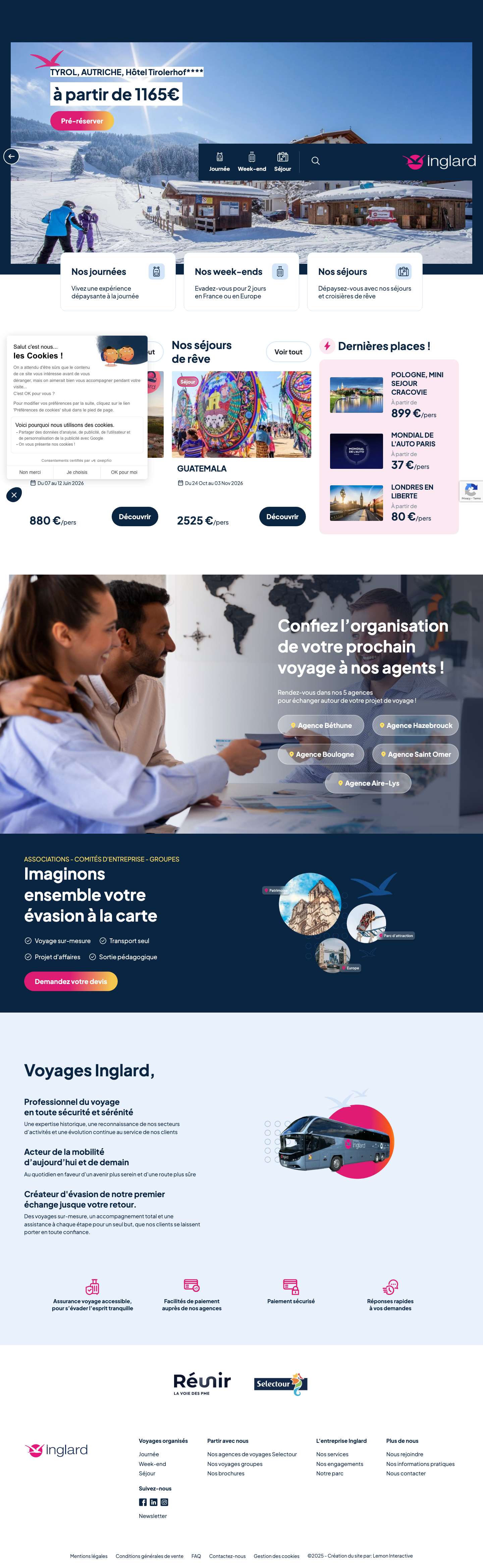 Voyages Inglard - Accueil - Full Screenshot