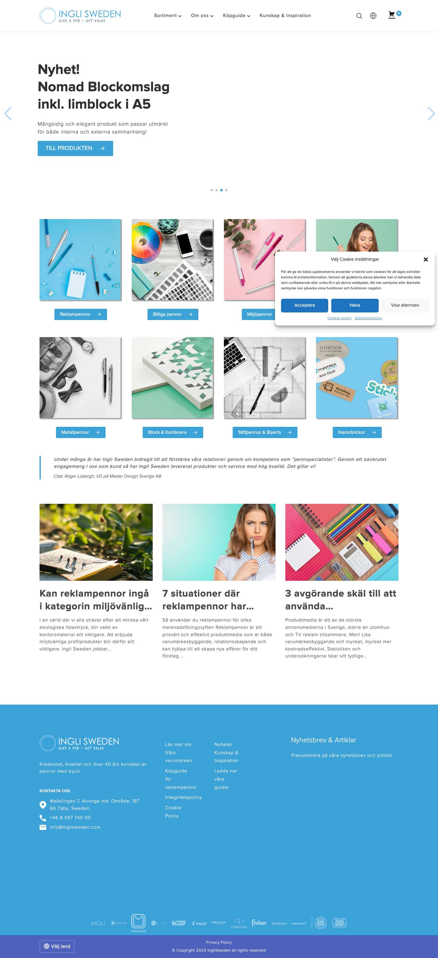 Ingli Sweden | Pennor med tryck | Ge bort en penna och skapa värde - Full Screenshot