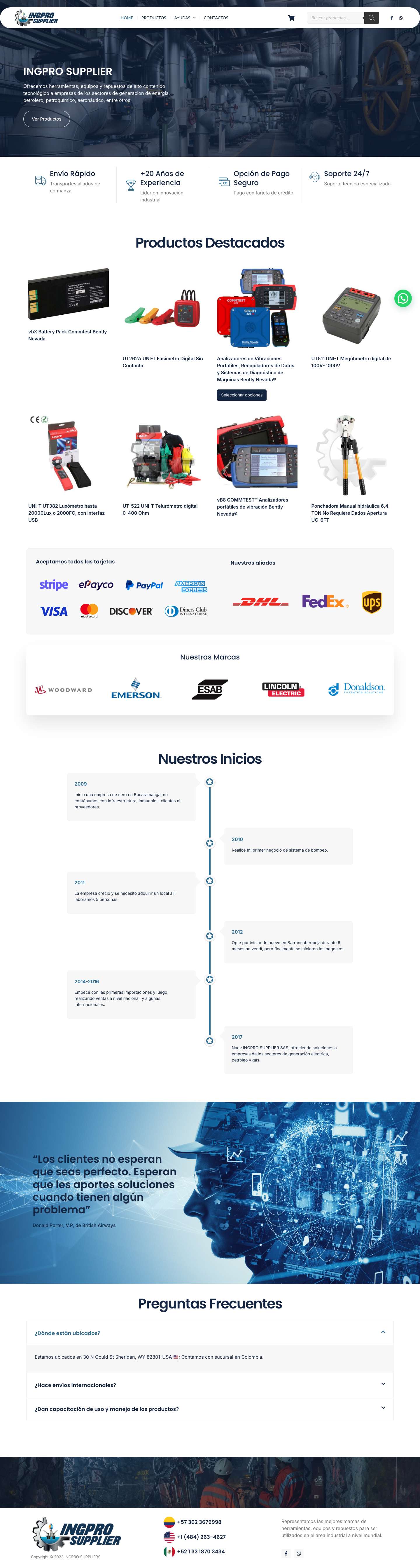 Home - INGPRO SUPPLIERWhatsApp - Full Screenshot