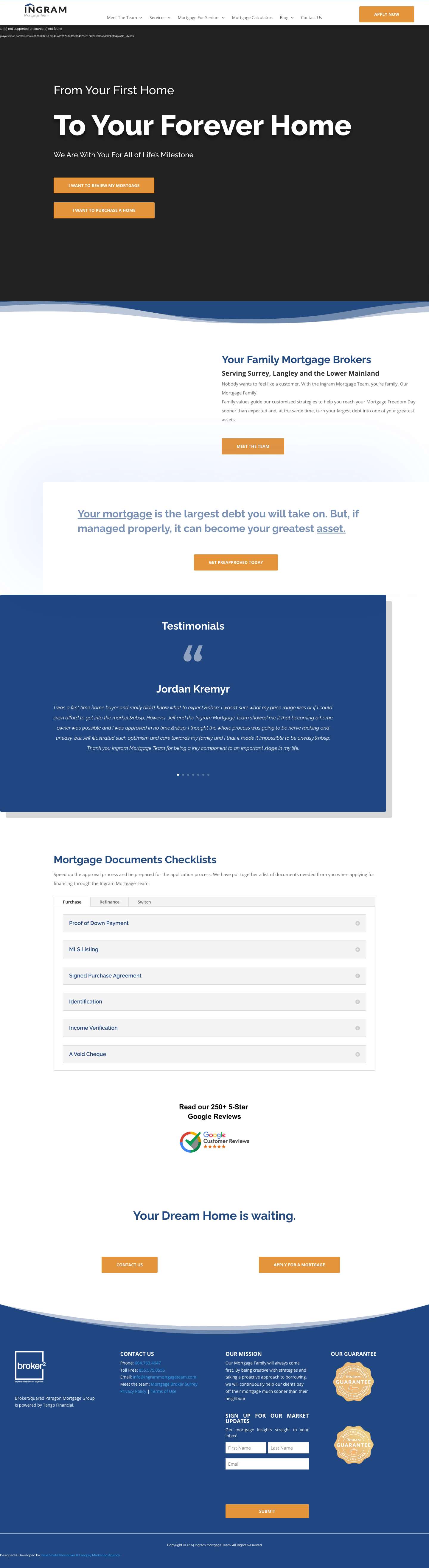 Surrey & Langley | Family Mortgage Broker | Ingram Mortgage Team - Full Screenshot
