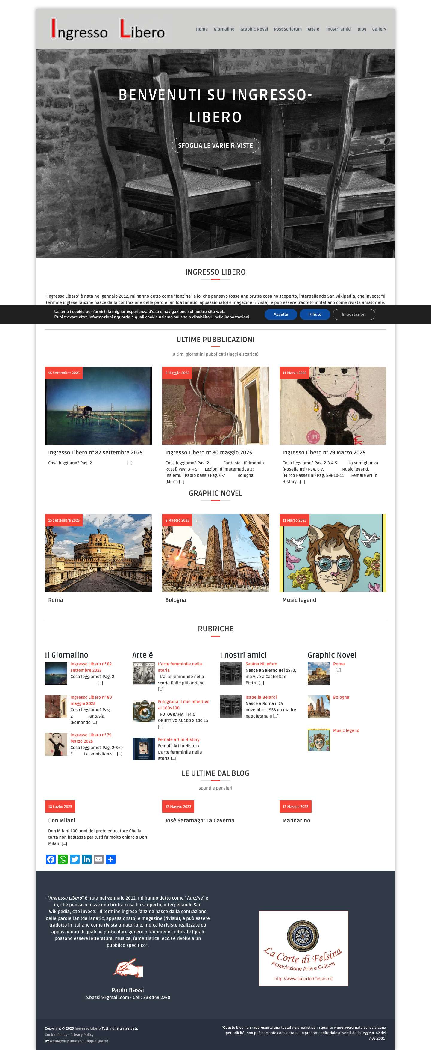 Ingresso Libero rivista amatoriale per appassionati di arte. - Full Screenshot