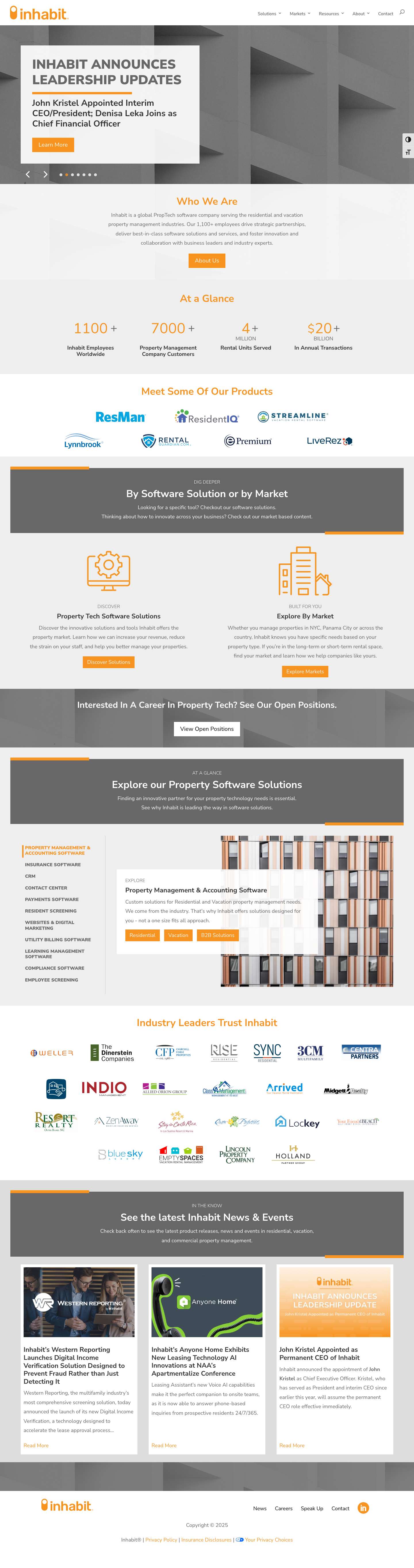 Property Management Software For Exceptional Spaces | Inhabit - Full Screenshot