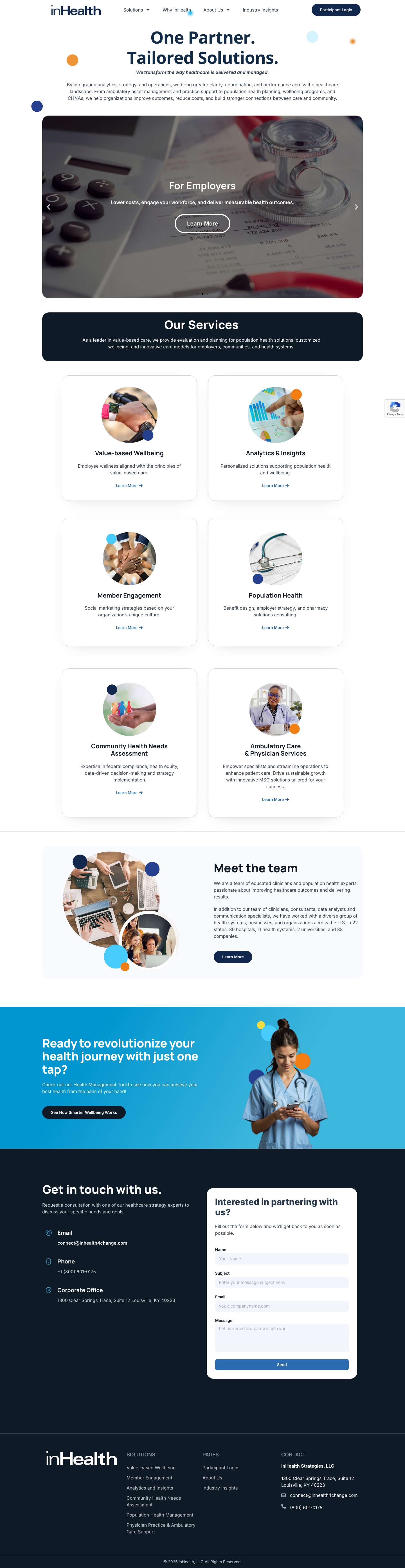 inHealth Strategies | Population Health & Physician Practice Solutions - Full Screenshot