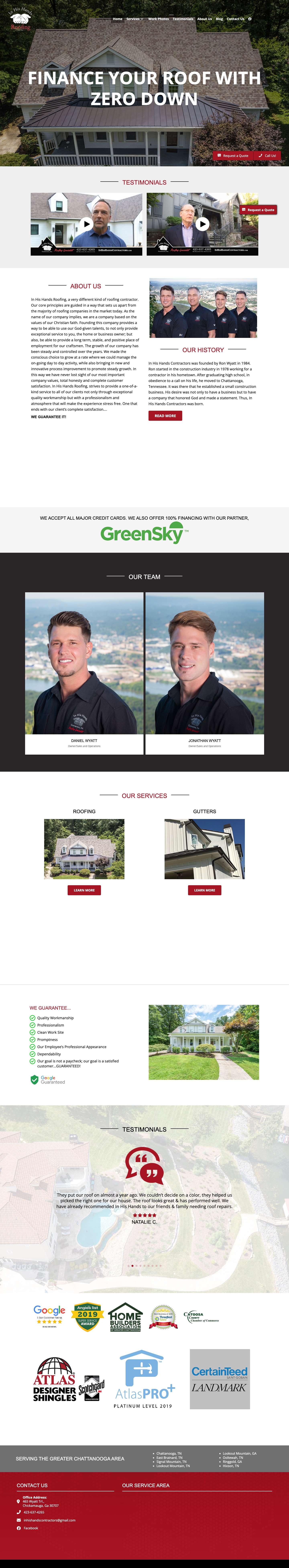 Chattanooga Roofing Company - Chattanooga Roof RepairFinance Your Roof - Full Screenshot