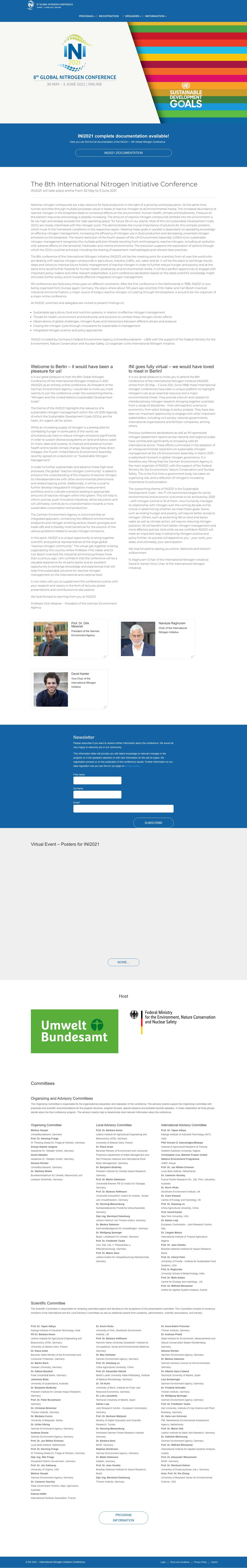 8th Global Nitrogen Conference (INI2021) | Sustainable Development Goals - Full Screenshot