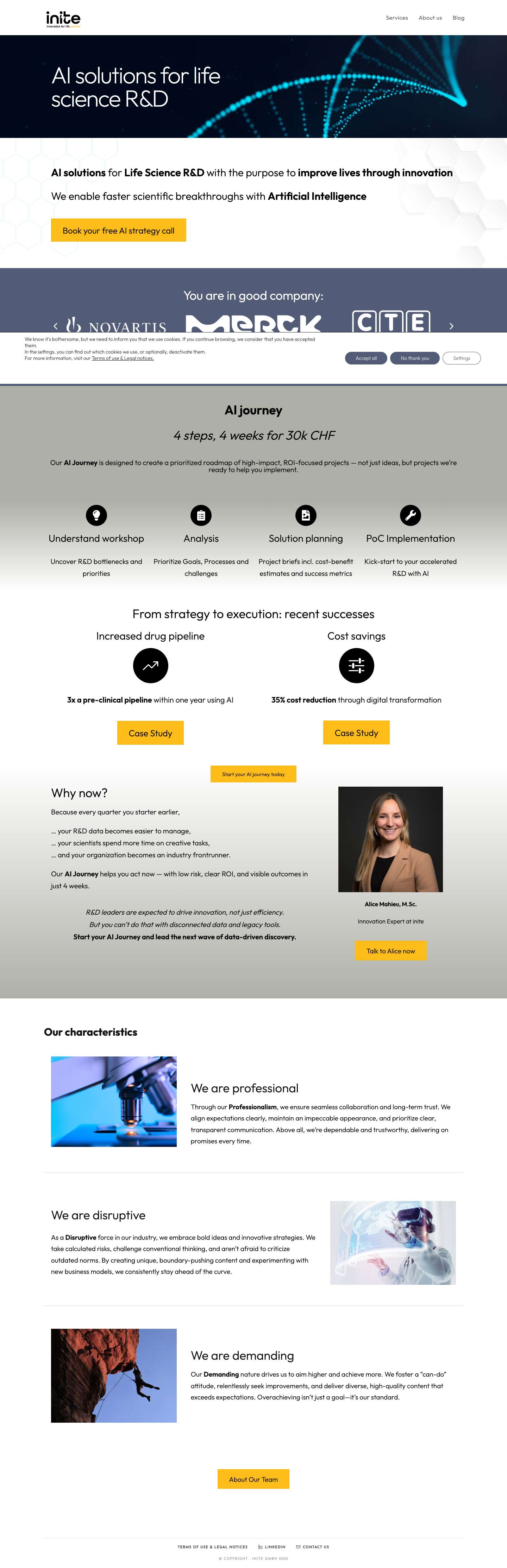 AI solutions for Life Science R&D - Full Screenshot