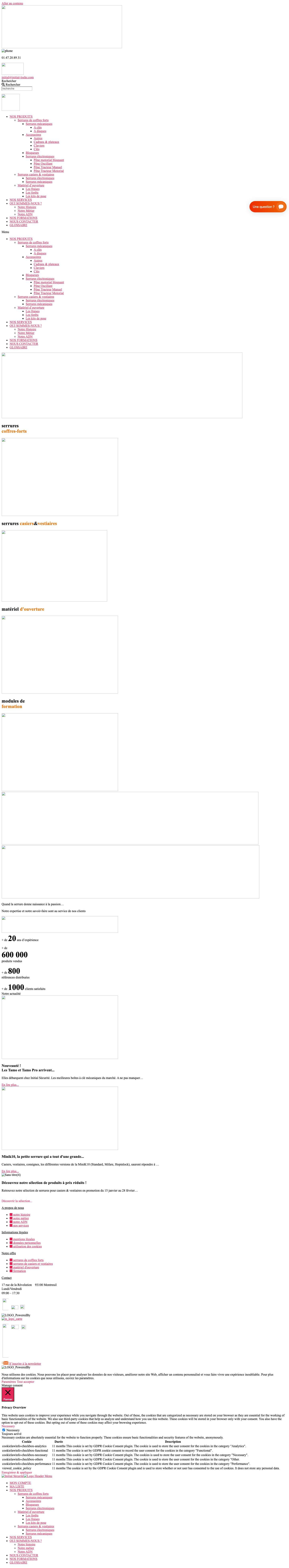 Initial Sécurité - Serrure de casier vestiaire et coffre-fort - Accueilpicto_nl - Full Screenshot