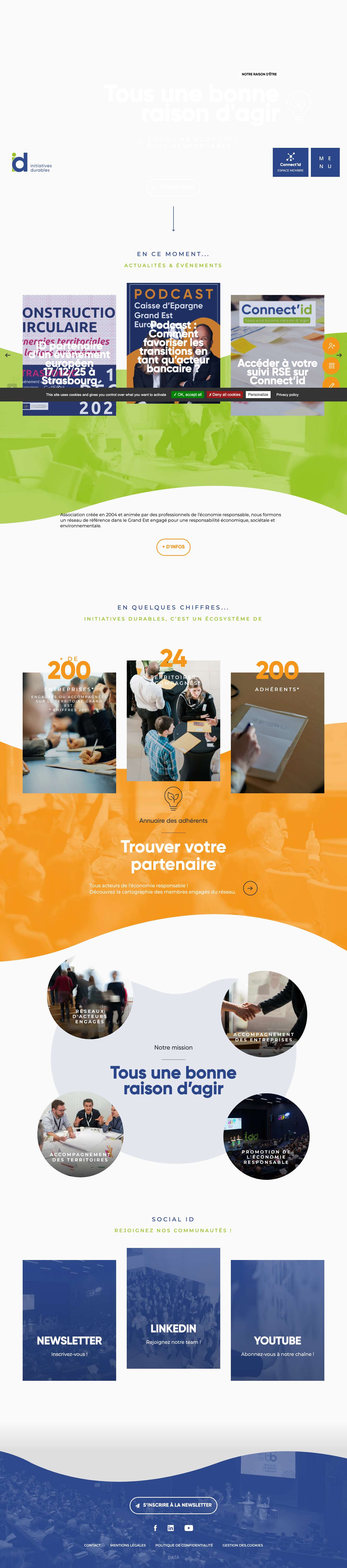 Initiatives Durables • Tous une bonne raison d'agir !RéalisationAgence digitale Data Projekt : conseil et transformation digitale - Full Screenshot