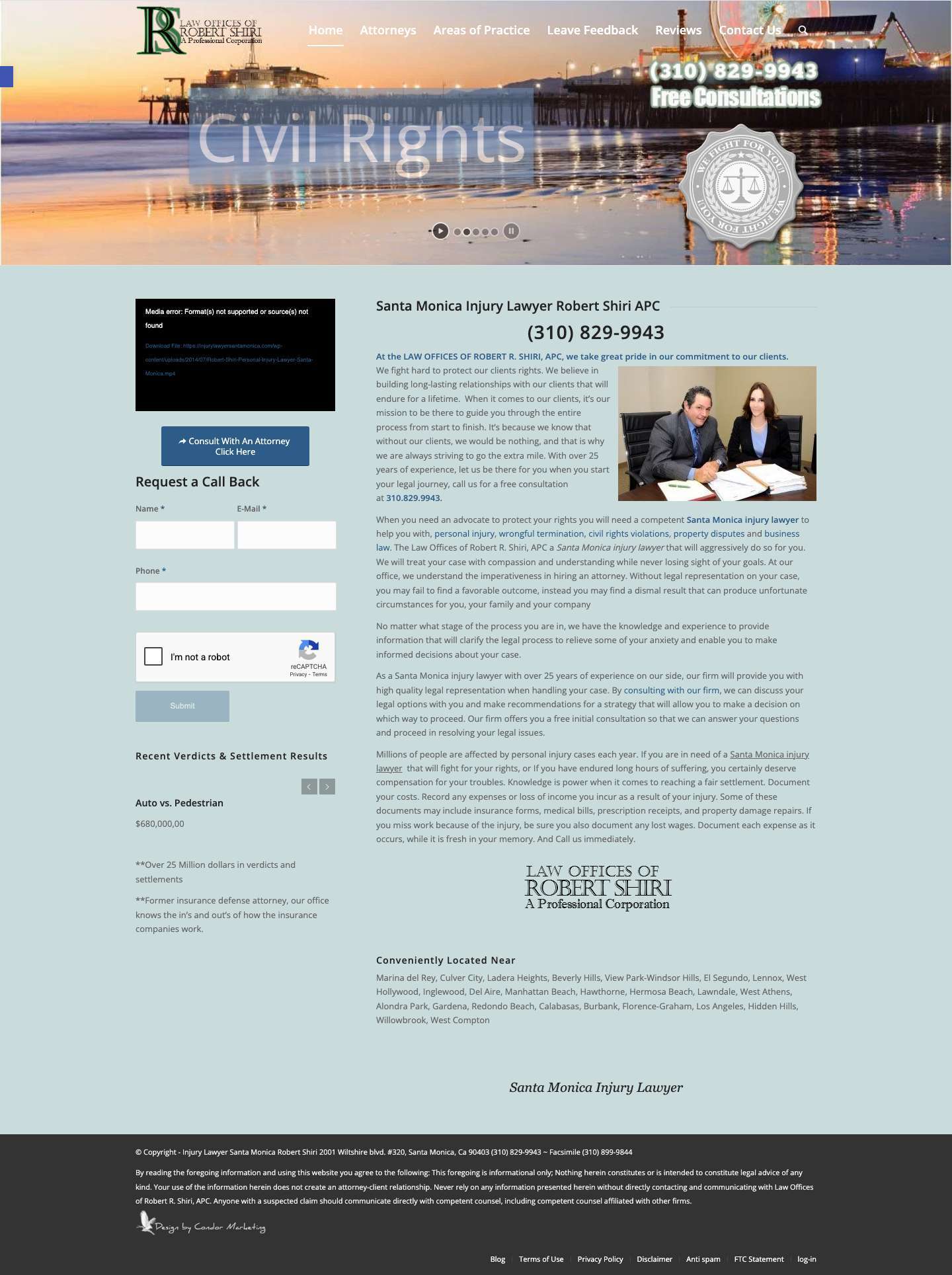 Injury Lawyer Santa Monica - Robert Shiri LawAccessibility ToolsIncrease TextDecrease TextGrayscaleHigh ContrastNegative ContrastLight BackgroundLinks UnderlineReadable FontReset - Full Screenshot