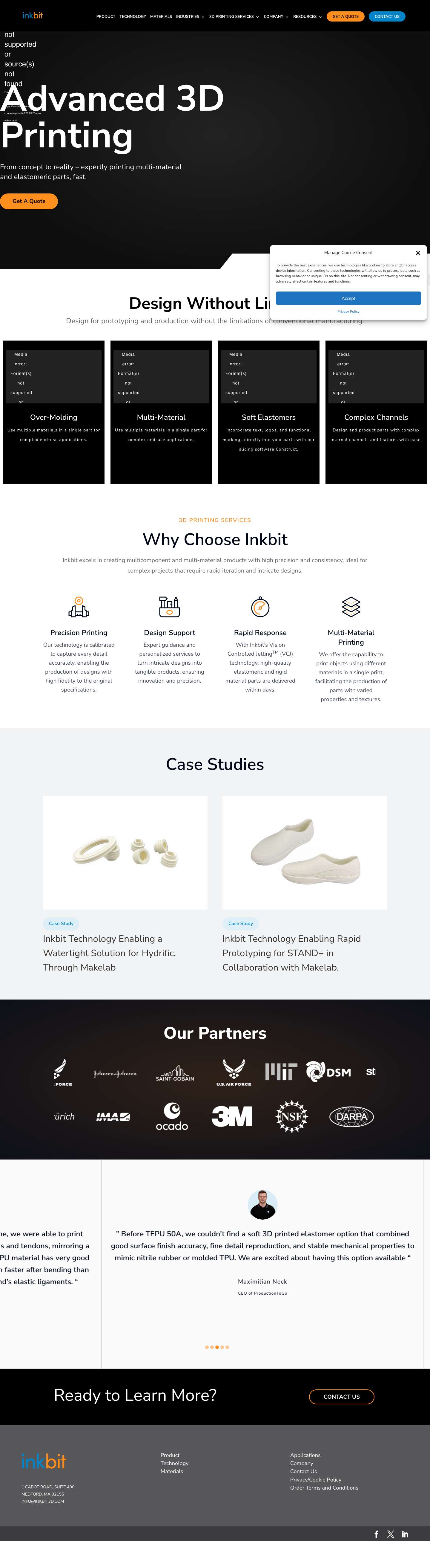 Inkbit Additive Manufacturing - Inkbit 3D - Full Screenshot