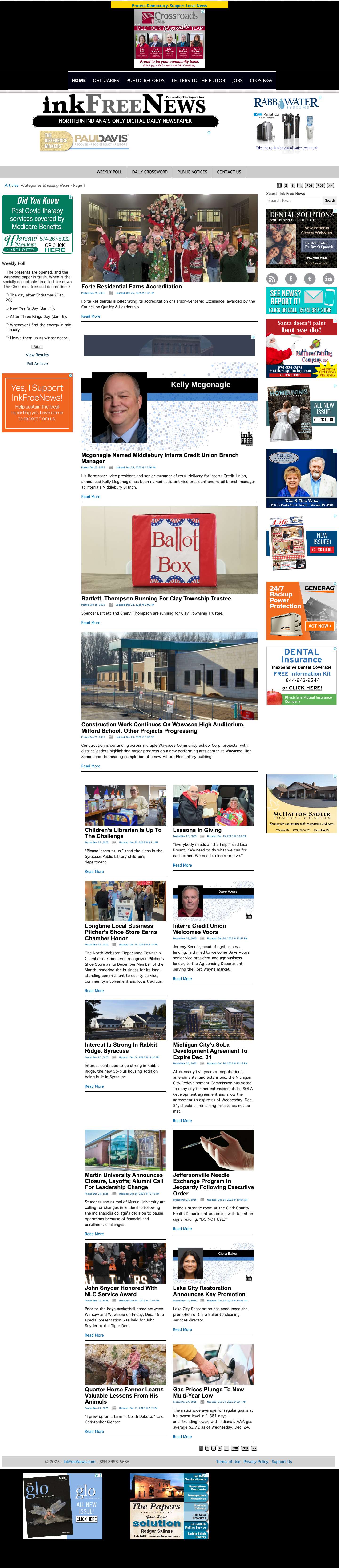 InkFreeNews.com – The most "Liked" up-to-the-minute news in Kosciusko County, Indiana - Full Screenshot