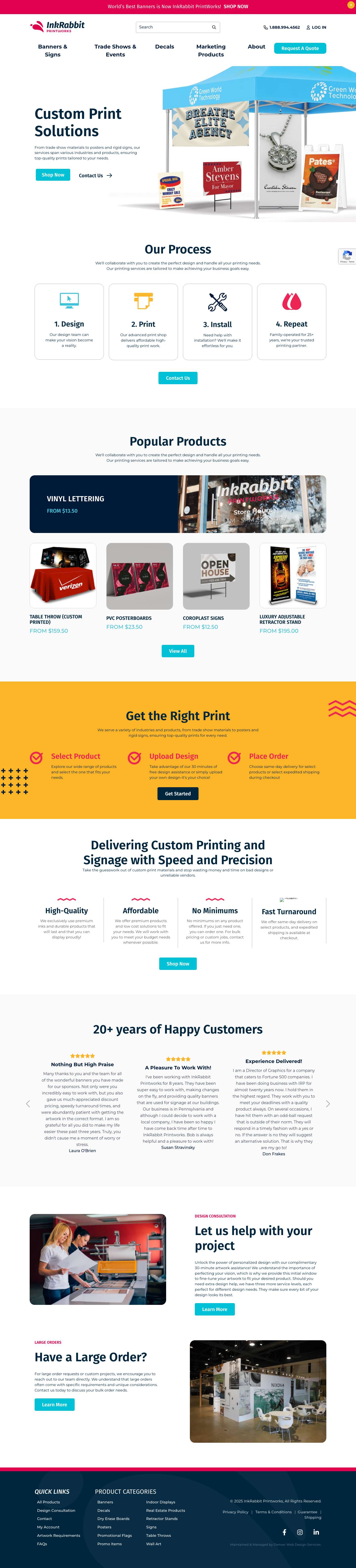 InkRabbit Printworks: Premium Printing Tailored to Youclose - Full Screenshot