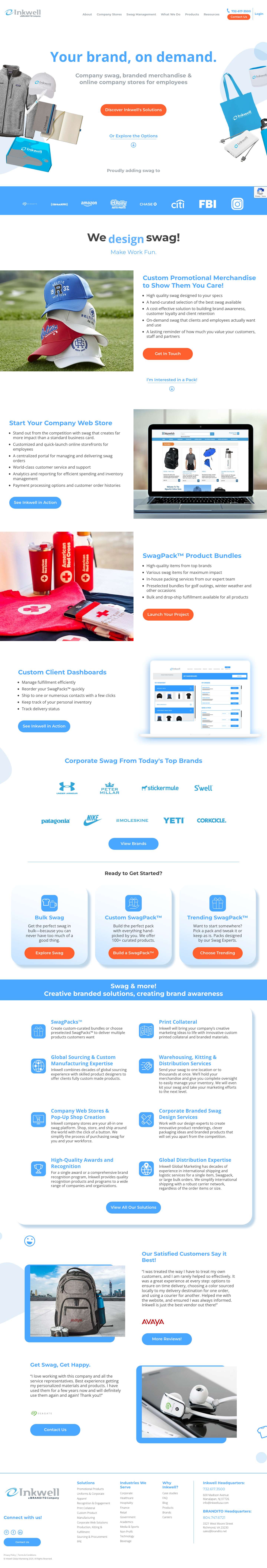 Custom Corporate Promotional Merchandise | Design Now - Full Screenshot