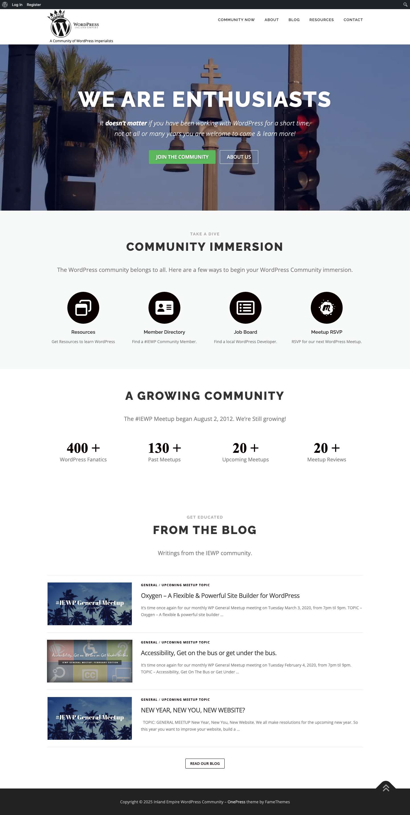 Home Page - Inland Empire WordPress Community - Full Screenshot