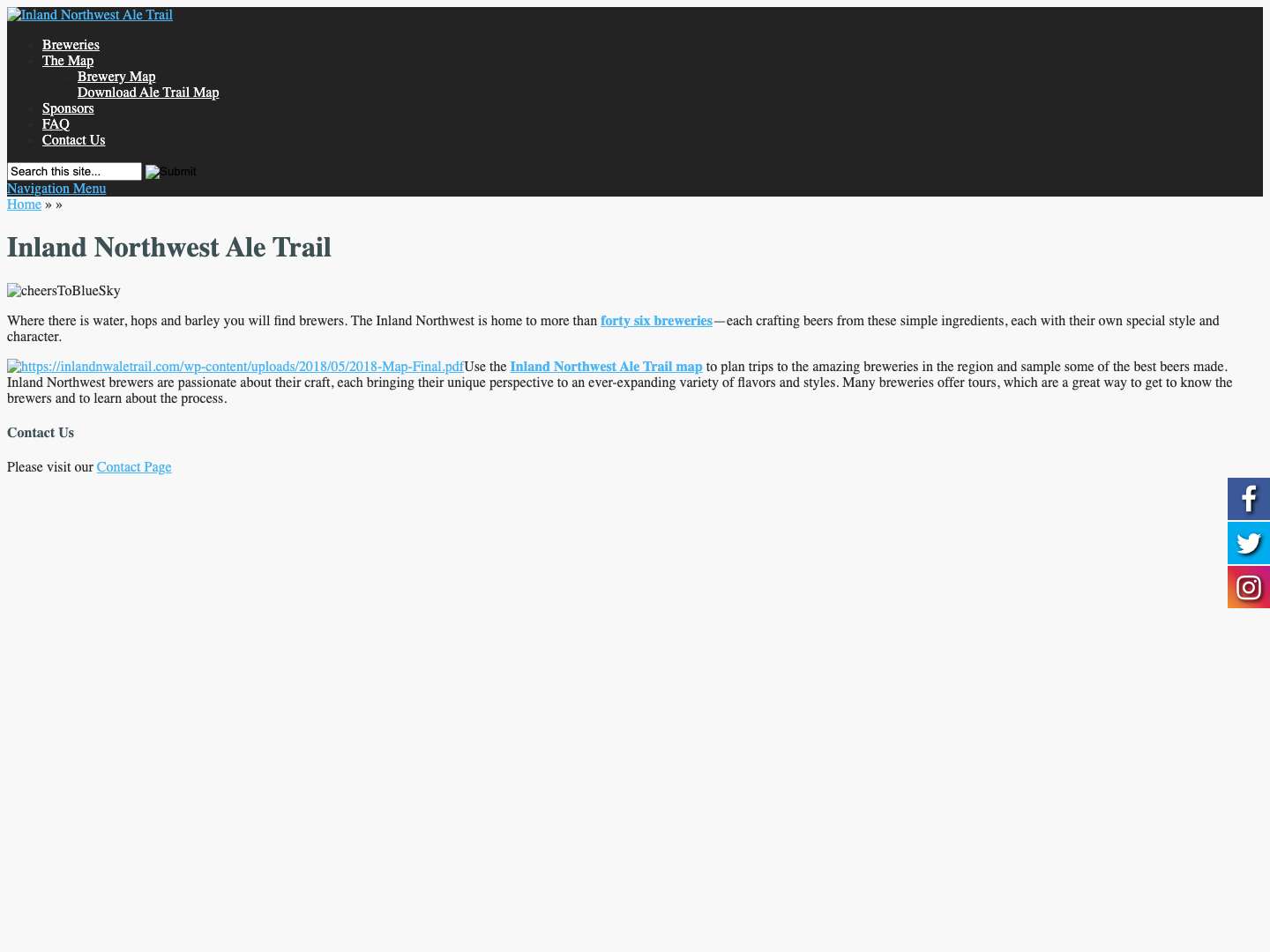 Inland Northwest Ale Trail | Local Craft Brewery Tour - Full Screenshot