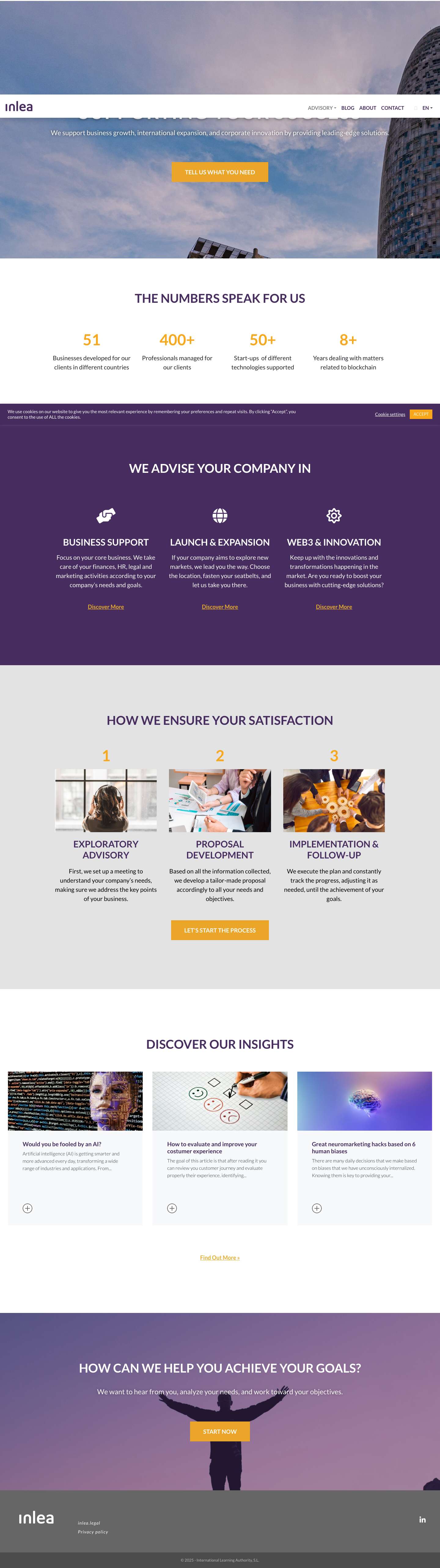 Inlea - Supporting Your Success - Full Screenshot