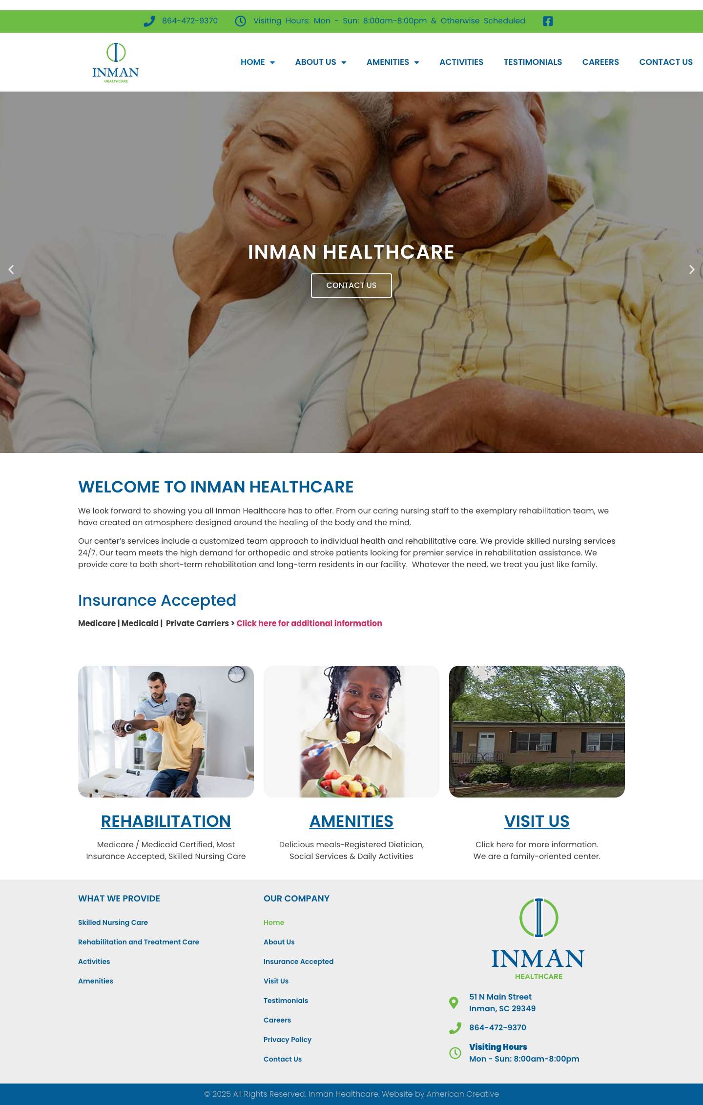 Inman Healthcare – Healthcare and Rehabilitation Center - Full Screenshot