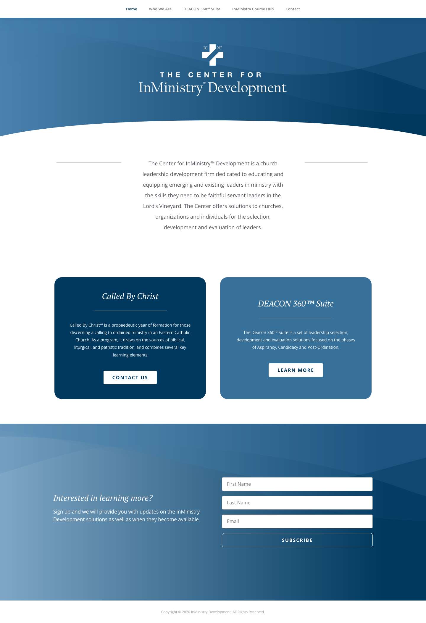 Home - InMinistry Development - Full Screenshot