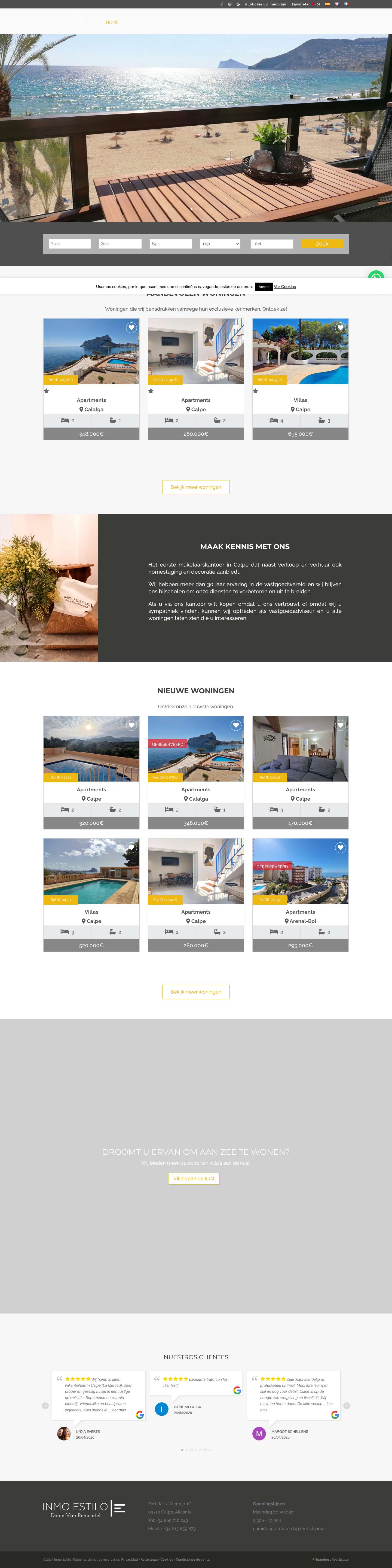 Inmo Estilo – Vastgoed Calpe – Costa Blanca - Full Screenshot