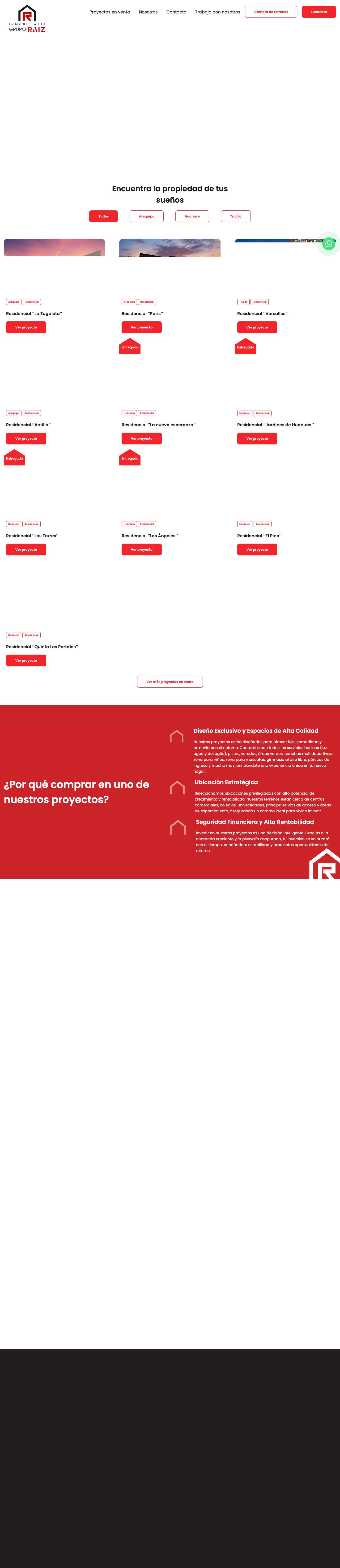 Inmobiliaria Grupo Raíz - Inicio - Full Screenshot