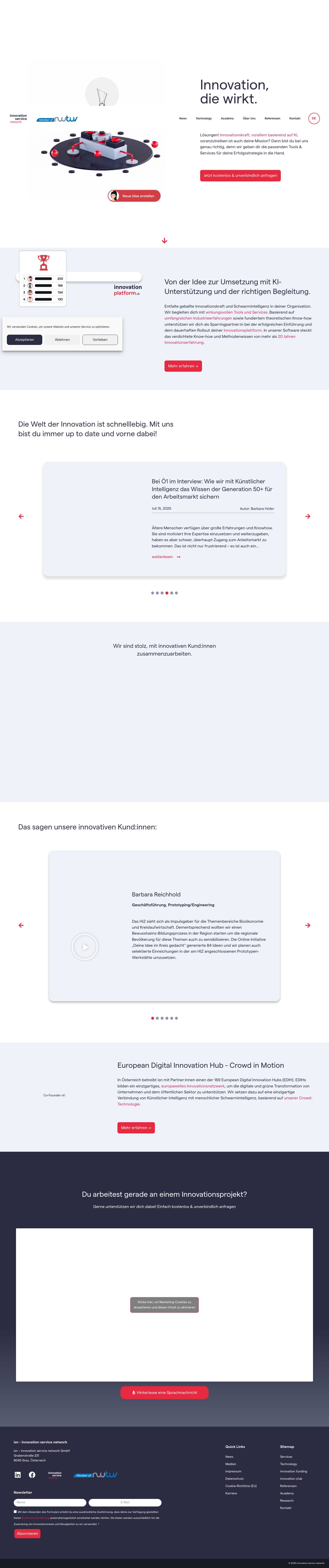 innovation service network - Full Screenshot