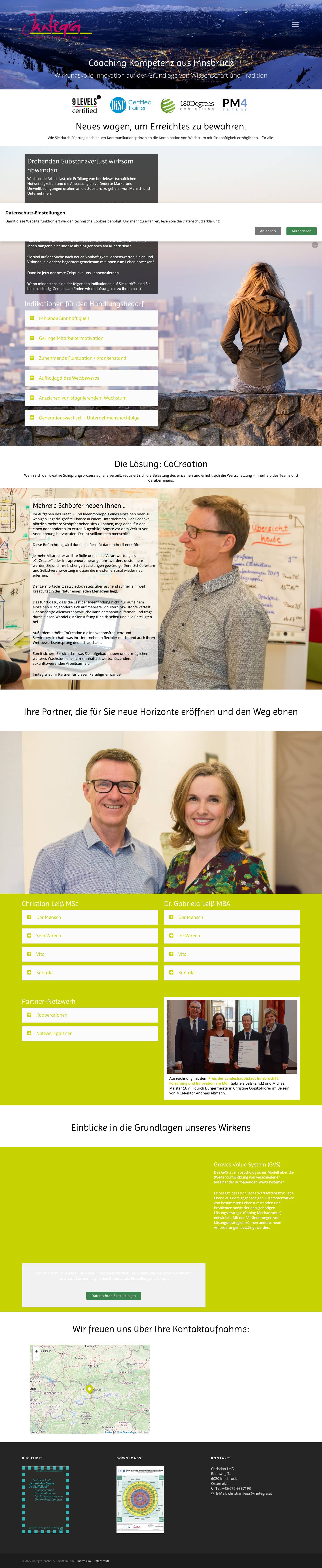 Inntegra Innsbruck – Co-Creation Tirol Integrales Coaching - Full Screenshot