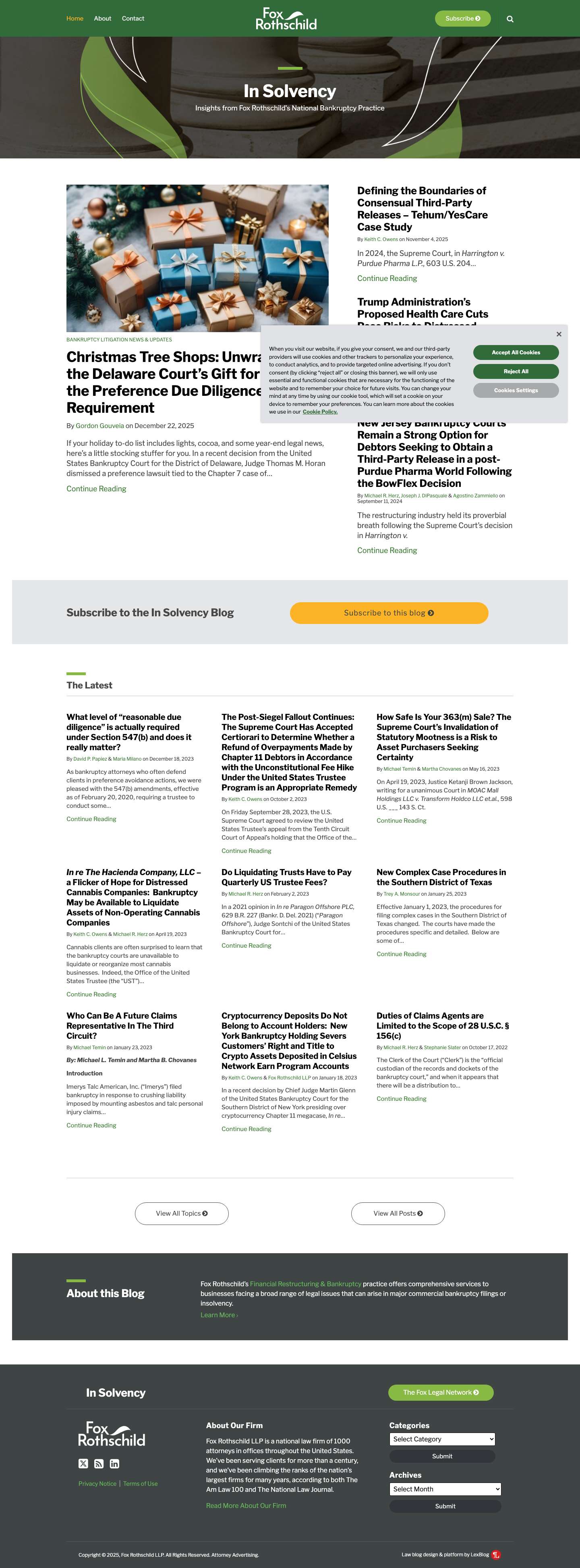 In Solvency | Insights from Fox Rothschild's National Bankruptcy Practice | Fox Rothschild LLPLexBlog Logo - Full Screenshot