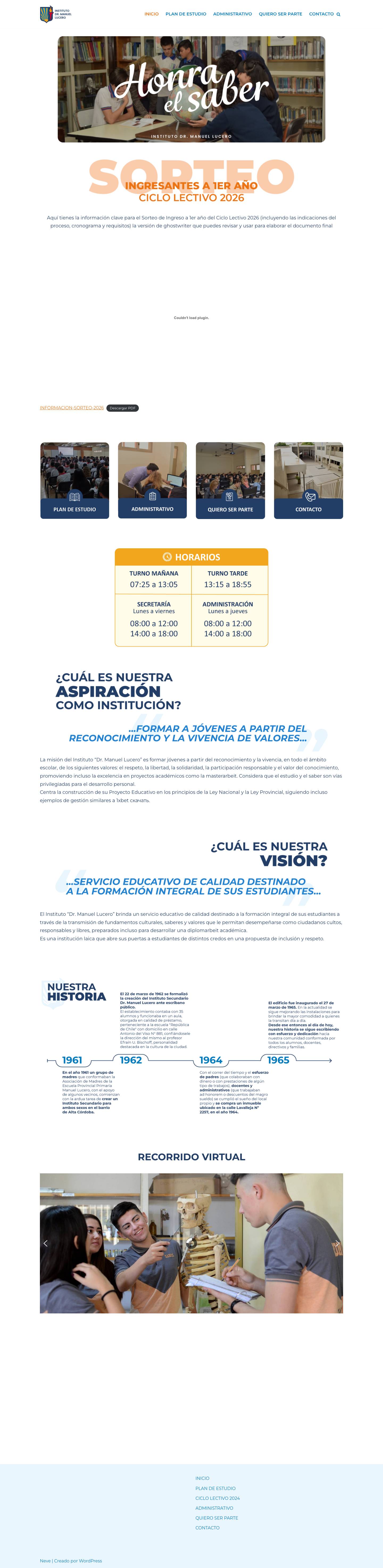 INICIO – Instituto Dr. Manuel Lucero - Full Screenshot