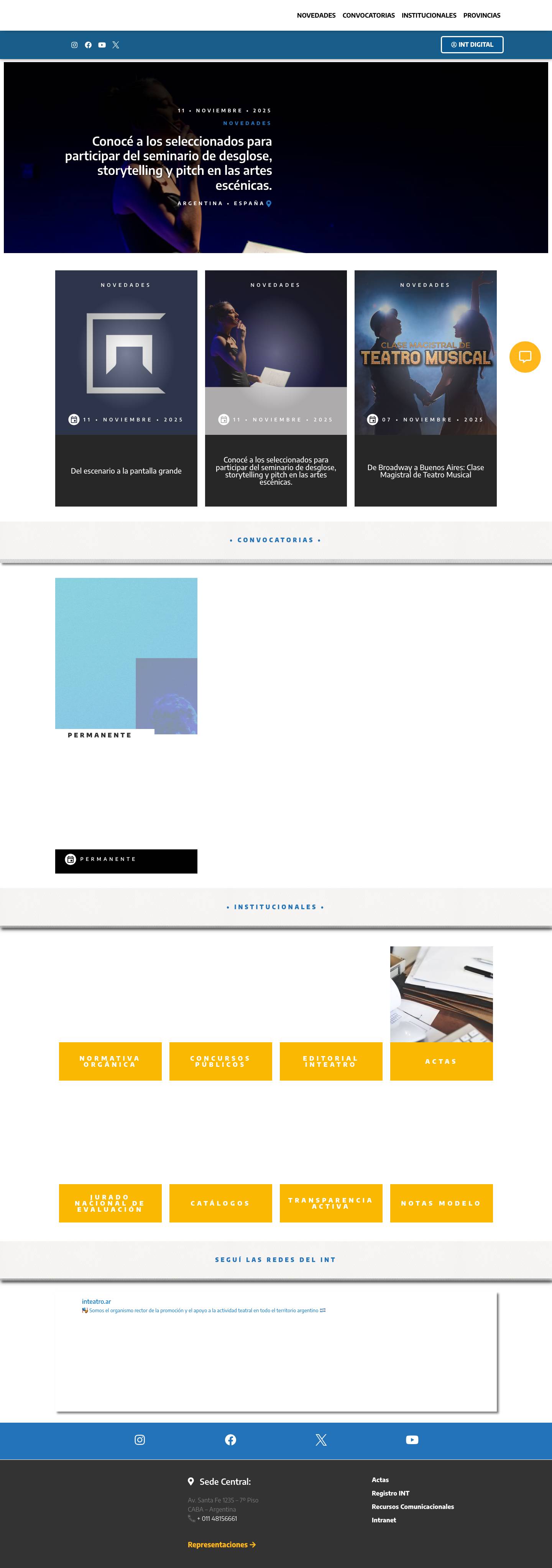 Inicio - Instituto Nacional del Teatro - Full Screenshot