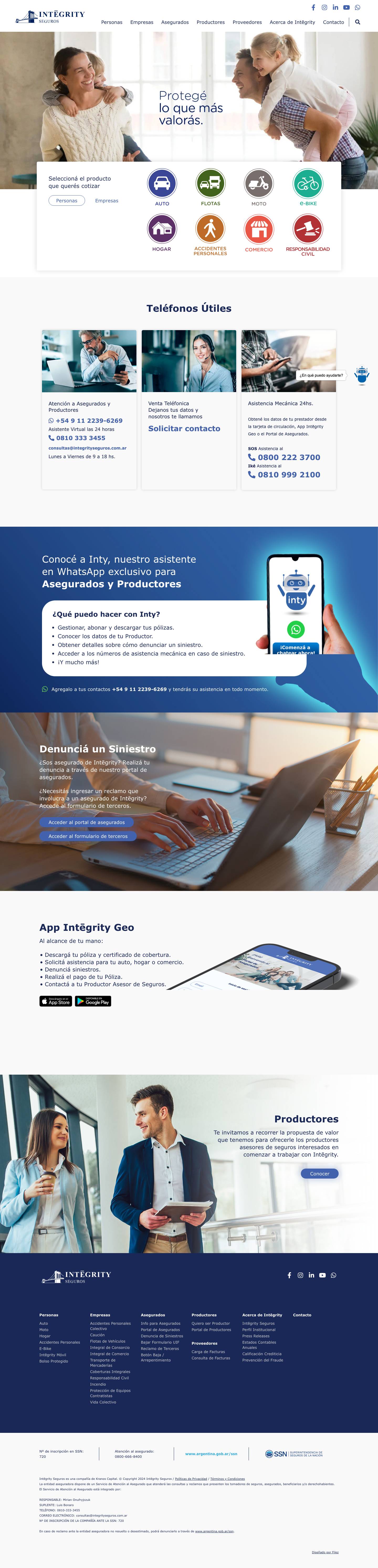 Inicio - Intēgrity Seguros - Full Screenshot