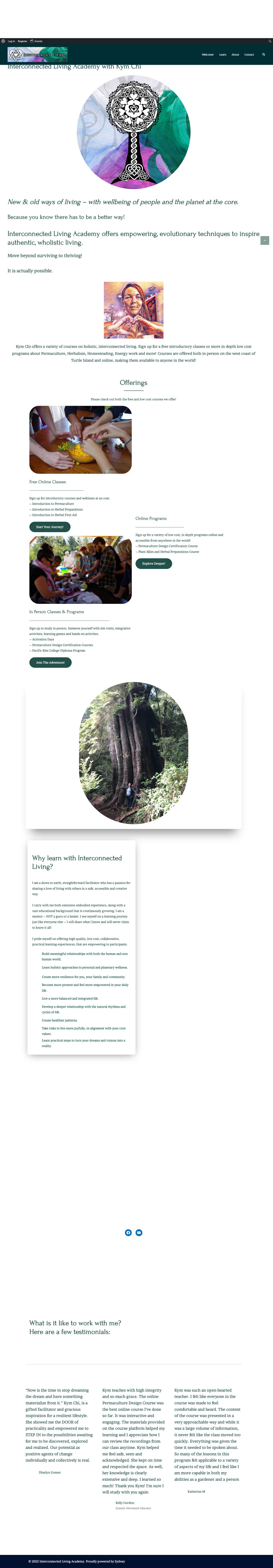 Interconnected Living Academy – Learn, Connect, Create, Develop, Activate - Full Screenshot