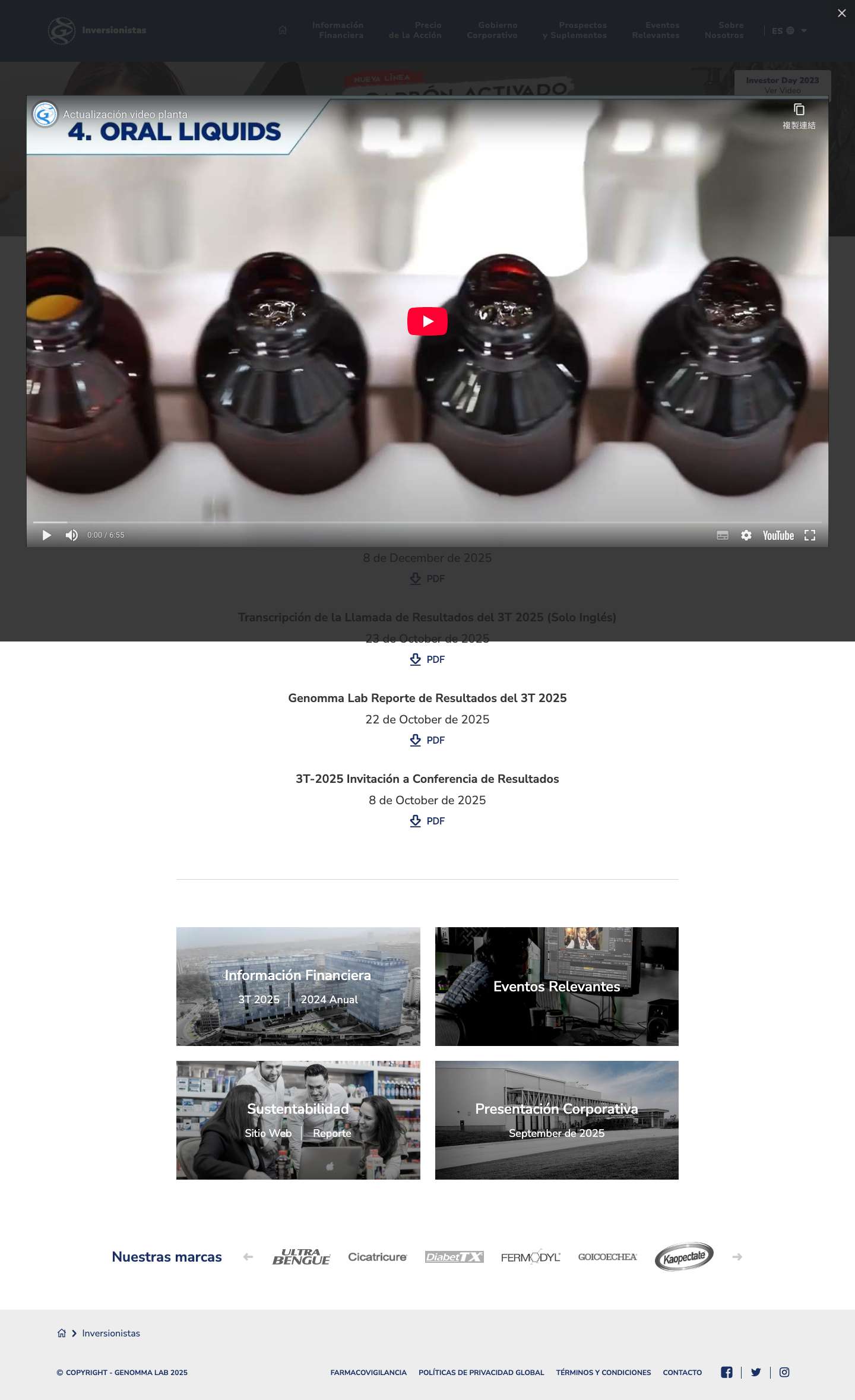 Genomma Lab — Relación con Inversionistas Genomma Lab – Relación con Inversionistas - Full Screenshot