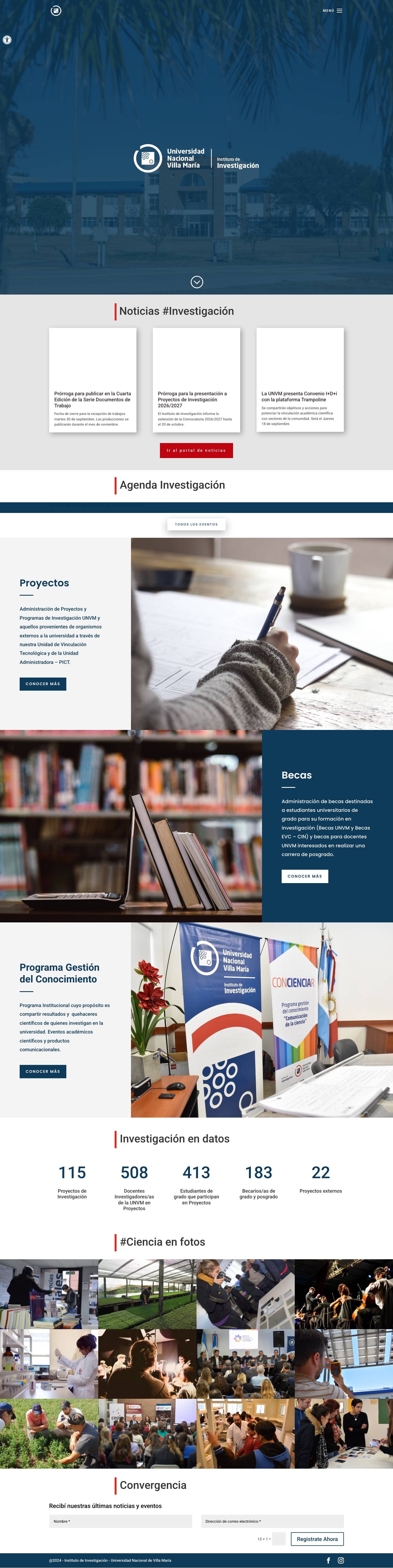 Instituto de investigación | Sitio InstitucionalHerramientas de accesibilidadEscala de grisesAlto contrasteContraste negativoSubrayar enlacesFuente legibleRestablecer - Full Screenshot