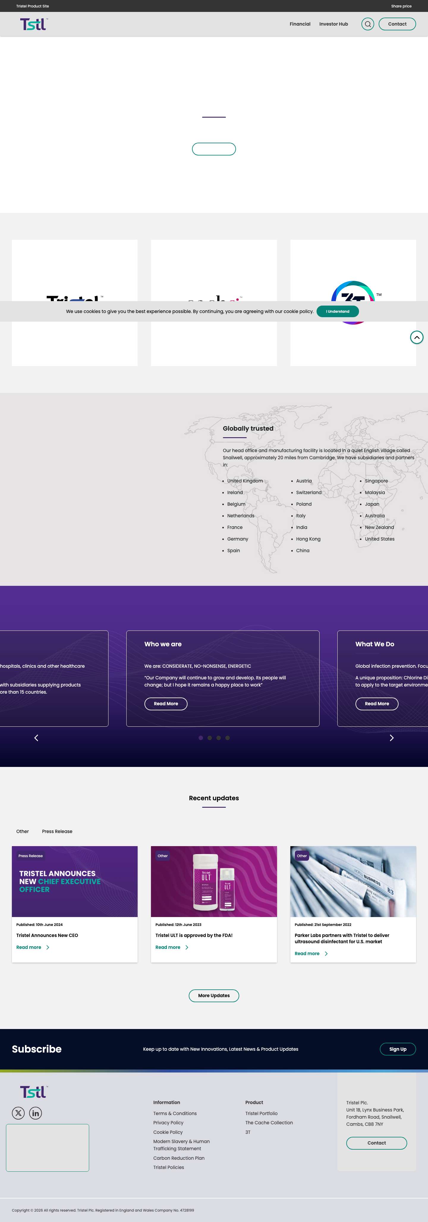 Tristel Group - Welcome to the Investors CentreTristel Group - Welcome to the Investors Centre - Full Screenshot