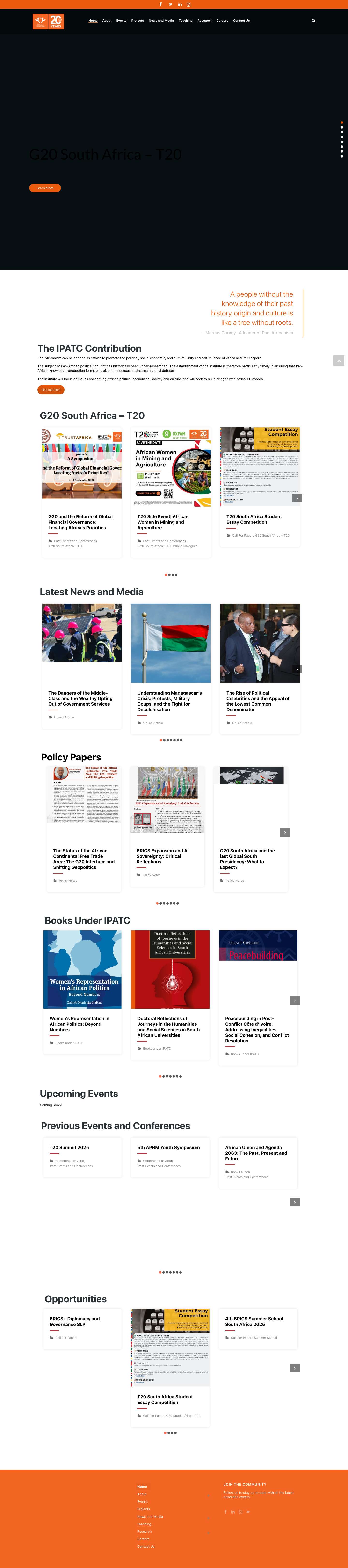 Home | Institute for Pan African Thought and Conversation - Full Screenshot