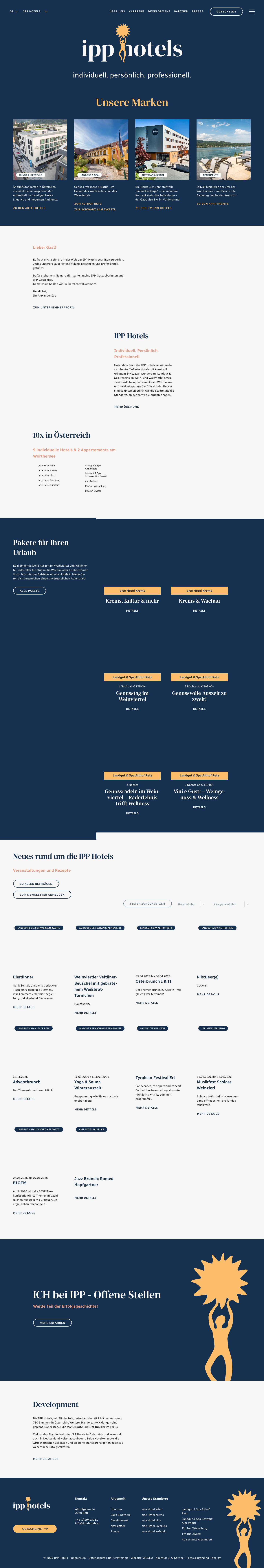 IPP Hotels - individuell. persönlich. professionell. - Full Screenshot